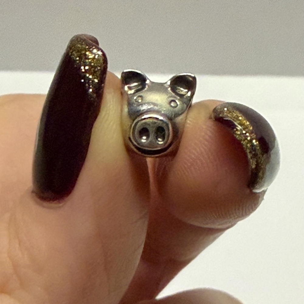 Pandora Silver Pig Charm Gently used